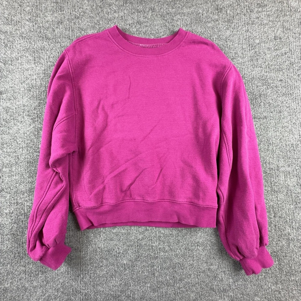 UGG RTW Sweatshirt Womens Small Pink Fleece Crewneck Pullover Logo Stretch